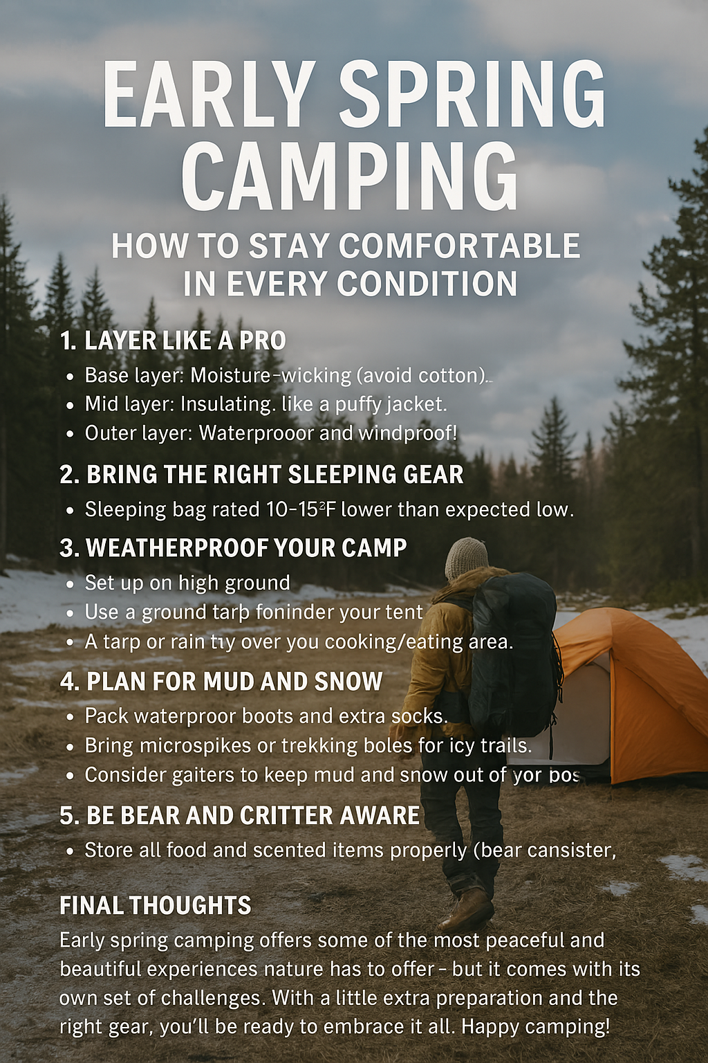 Early Spring Camping: How to Stay Comfortable in Every Condition