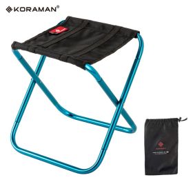 KORAMAN Blue Camp Stool, Ultralight Folding Mini Chair
