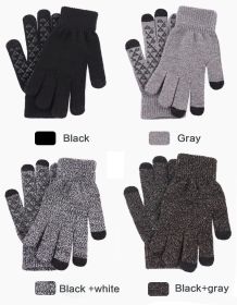 Three Finger Touchscreen Gloves w/ Silicone Non-slip Palm Grip
