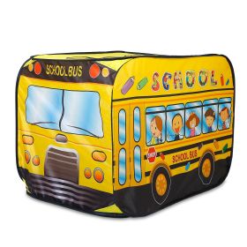 Kids Foldable Pop-Up Play Tent – School Bus Style with Bag