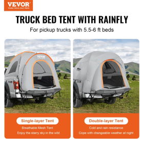 Truck Bed Tent 5.5'-6' With Rain Layer And Carry Bag
