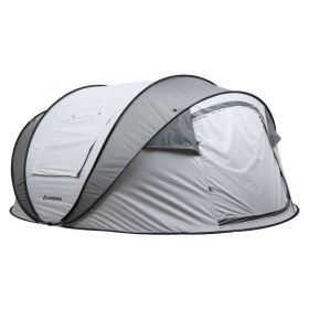 4–6 Person White + Gray Pop-Up Camping Tent – Instant Setup