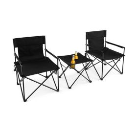 Outdoor Folding Camping Chairs and Table Set w/ Carrying Bag