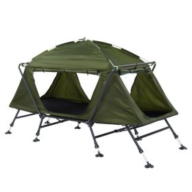 Collapsible Camping Tent with Integrated Cot – Green