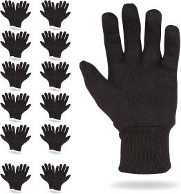 Brown Jersey Work Gloves – 10" Cotton Blend Gloves 24pk