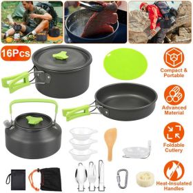 16-Piece Camping Cookware Set – Portable Outdoor Cooking Kit