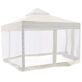 10x10ft 2-Tier Gazebo Replacement Canopy Top, Netting – Ivory