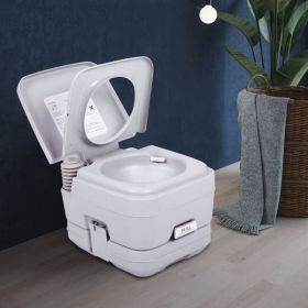 2.6 Gallon Lightweight Portable Flushable Camping Toilet, Gray