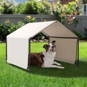 4'x4'x3.3' Outdoor Waterproof Dog Tent,  White Pet Shade Shelter