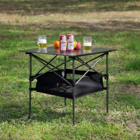 Folding Aluminum Camping Table – 27.5" Square Roll-Up Table