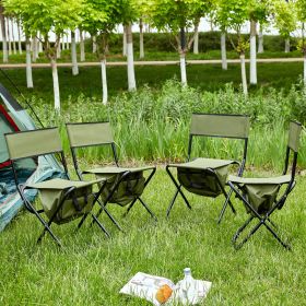 4-Piece Folding Outdoor Chair Set – Camping Chairs, Green