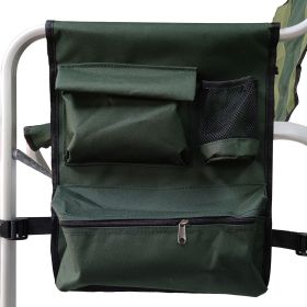 Set of 3, Folding Outdoor Table and Chairs Set Black/Green