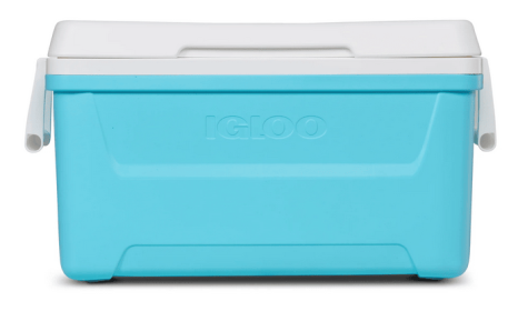 Igloo 48 QT Laguna Hard-Sided Ice Chest, Aqua Blue and White