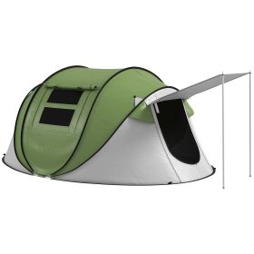 Outsunny Pop Up Camping Tent with Porch – Green