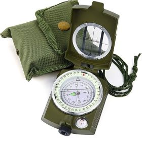 Handheld Military Lensatic Sighting Compass With Carry Bag