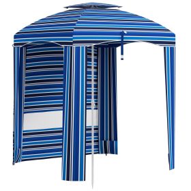 Outsunny 5.8' x 5.8' Portable Beach Umbrella with Double-Top