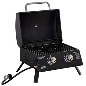 Outsunny Outdoor Portable Tabletop 2 Burner Propane Gas Grill