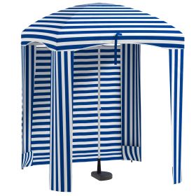 Outsunny 5.9' x 5.9' Portable Beach Striped Umbrella