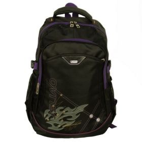 Blancho [Purple Zipper]  Multiurpose Backpack Black