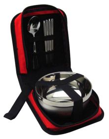Camping Cooking Outdoor Travel Bag Tableware Set, Red