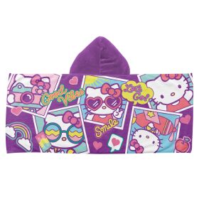 HELLO KITTY - LETS GO Hooded Youth Towel
