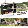 Folding Camping Table with 2-Tier Open Shelves for Outdoor