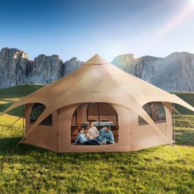 VEVOR 5 m/16.4 ft Canvas Yurt Tent, 4 Seasons with Stove Jack