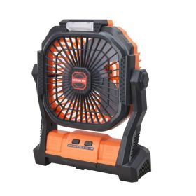 Rechargeable Camping Multifunctional Mini Fan w/ LED Light (Color: Orange, Ships From: China)