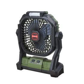 Rechargeable Camping Multifunctional Mini Fan w/ LED Light (Color: Green, Ships From: China)