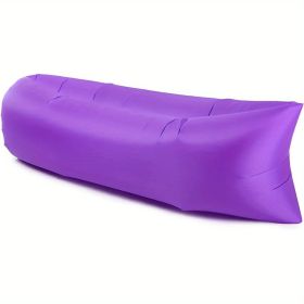 Inflatable Lounger, Lazy Inflatable Sofa Traveling Camping (Color: Purple)