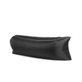 Inflatable Lounger, Lazy Inflatable Sofa Traveling Camping (Color: black)