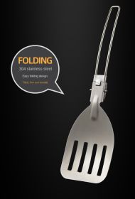 Outdoor Camping Stainless Steel Folding Frying Spatula (select: Leaky shovel)