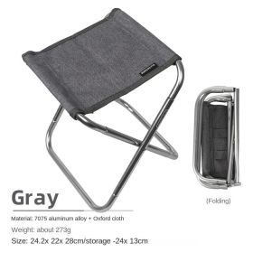 Outdoor folding chairs aluminum alloy camping folding stool (select: Outdoor folding chairs-gray)