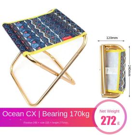 Outdoor folding chairs aluminum alloy camping folding stool (select: Outdoor folding chairs-blue)