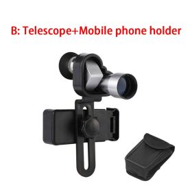 HD Night Vision Mini Zoom Monocular 8x20, Phone Holder (Color: B)