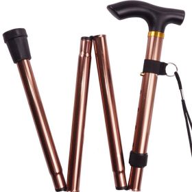 Foldable Lightweight Adjustable Walking Stick and Trekking Pole (Color: brown)