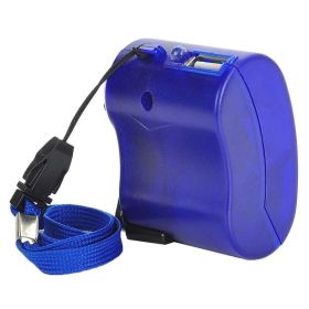 USB Hand Crank Phone Charger Dynamo Emergency Generator (Color: Blue)