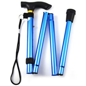 Foldable Lightweight Adjustable Walking Stick and Trekking Pole (Color: Blue)