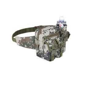 Tactical Waist Bag Denim Waistbag With Water Bottle Holder (Color: Camouflage)
