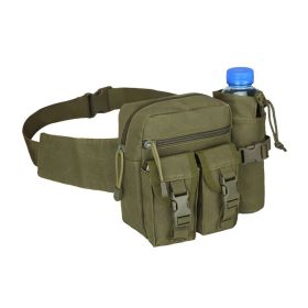 Tactical Waist Bag Denim Waistbag With Water Bottle Holder (Color: Army Green)