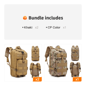 30L Compact Camping Backpack (Color: Khaki*2+CP Color)