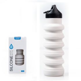 500ML Large Capacity Folding Silicone Sports Water Bottle (Color: as picture1)
