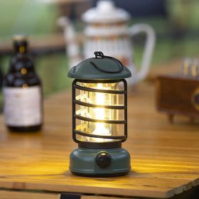 400 Lumens COB Battery Powered Retro Style Camping Light (Color: L803B-Green)