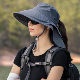 Designer Lightweight Ponytail Hole Big Brim Visor Hats (Color: Khaki)