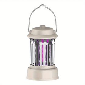 Electric Insect Repellent Camping Lantern – 360° Rechargeable (Color: Silver Plating)