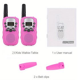 Multifunctional Portable Walkie Talkies For Outdoors (Color: 2pcs Pink)