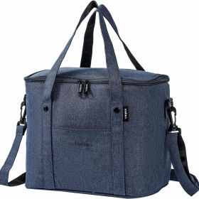 Insulated Lunch Bag, Reusable, Spacious & Travel-Ready Cooler (Color: Navy Blue)