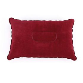 Inflatable Air Pillow Outdoor Travel, Camping Sleeping Pillow (Color: G911D-wine red, size: 43X27cm)