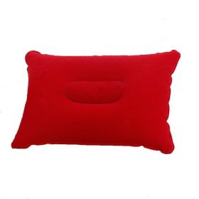 Inflatable Air Pillow Outdoor Travel, Camping Sleeping Pillow (Color: G911C-red, size: 43X27cm)