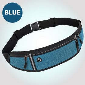 Small Fitness Waist Bag With Adjustable Strap For Hiking (Color: Blue)